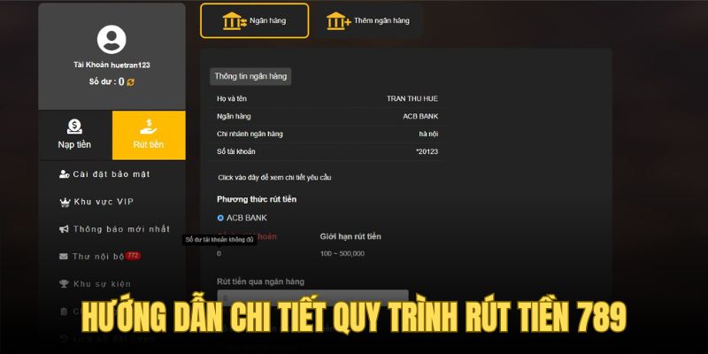 Hướng dẫn rút tiền từ nhà cái 789win qua ngân hàng